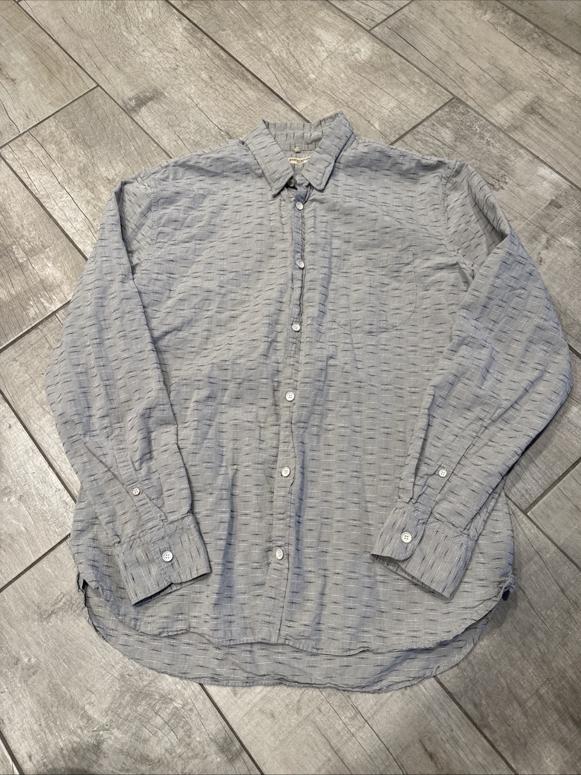 Made & Crafted By Levi’s Men’s Blue Gray Button Front Shirt Size 3 Large
