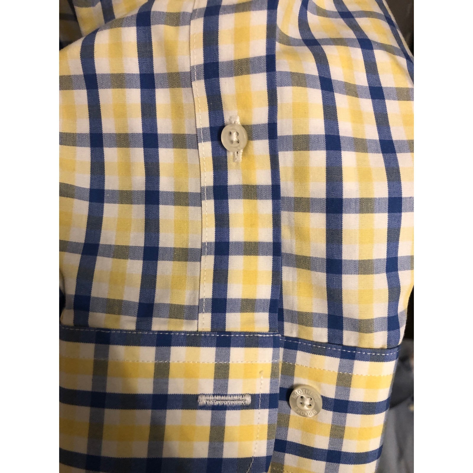 Brooks Brothers Mens XL Traditional Fit Non-Iron Cotton Check Button Down Shirt