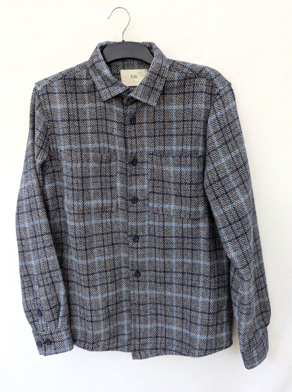 Folk Jacket Mens M Shacket Check Overshirt Utility Chore Retro Size 3 Grunge Y2K
