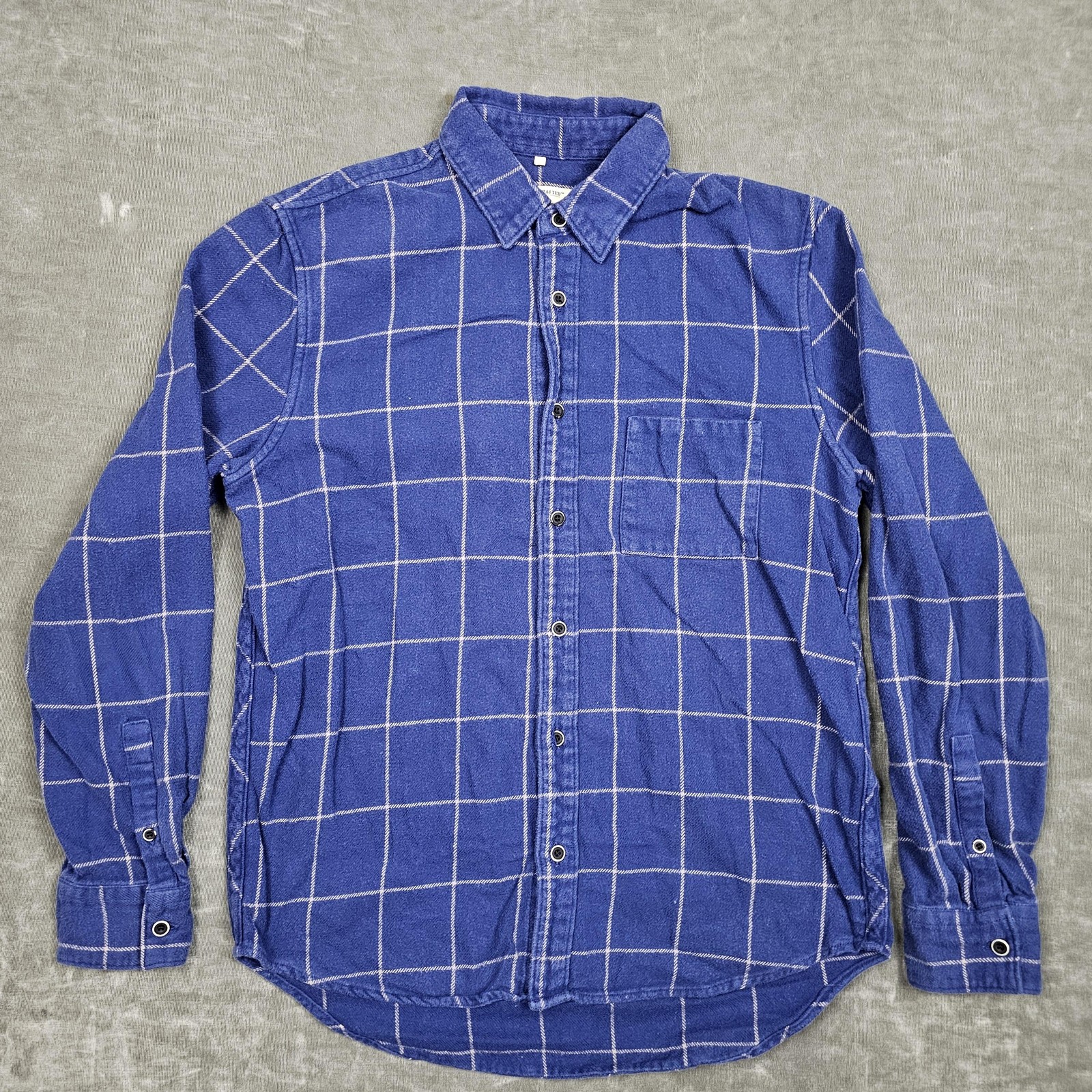 Levi’s Made & Crafted Shirt Mens Small Blue Windowpane Plaid Button Down Cotton