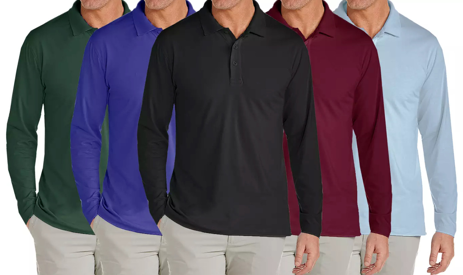 Men’s Long Sleeve Pique Button Solid Polo Shirt * Choose Color/Size * BRAND NEW