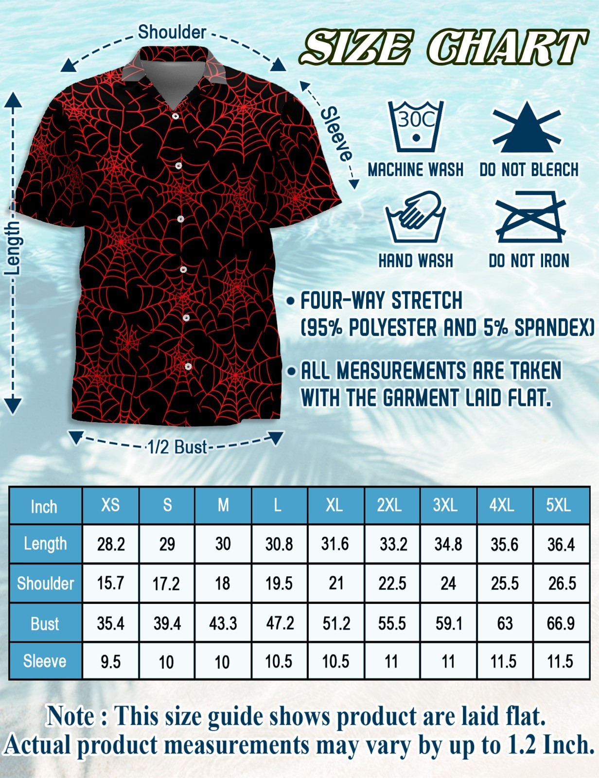Red Spider Web Hawaiian Shirt Halloween Spooky Summer Beach Aloha
