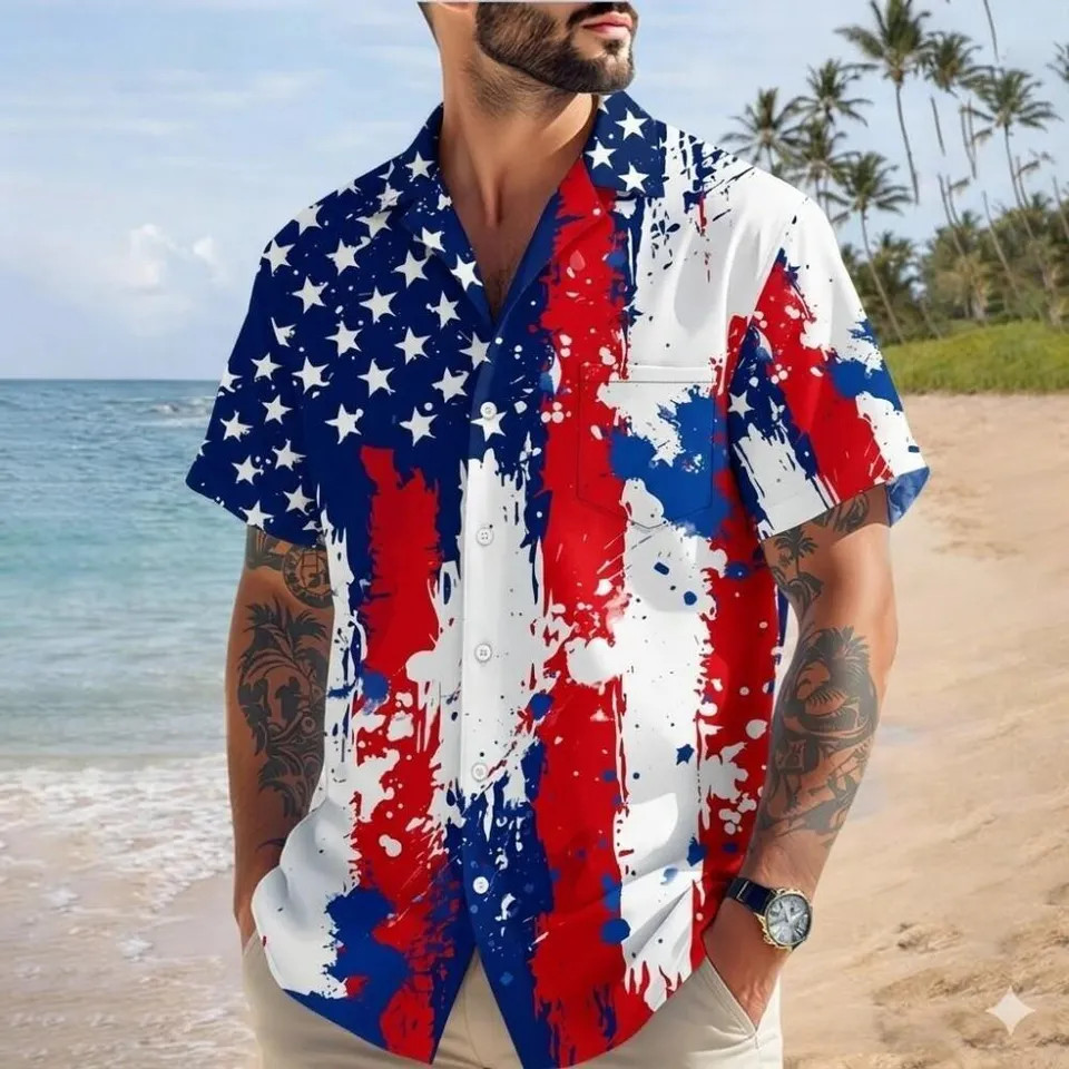 America 250th Anniversary Patriotic Freedom Hawaiian Shirt