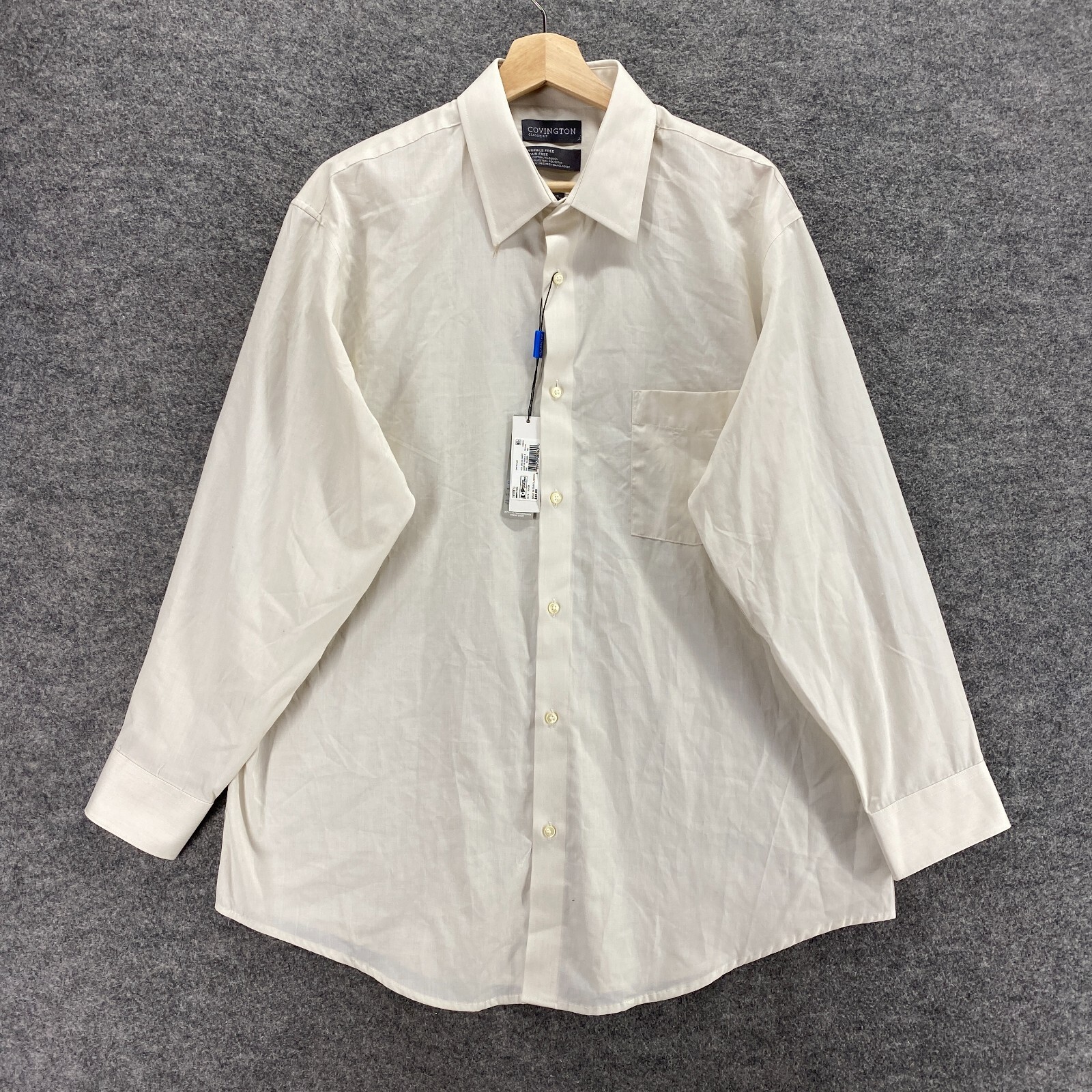 New Covington Shirt Men 32/33 White Button Up Long Sleeve Classic Fit