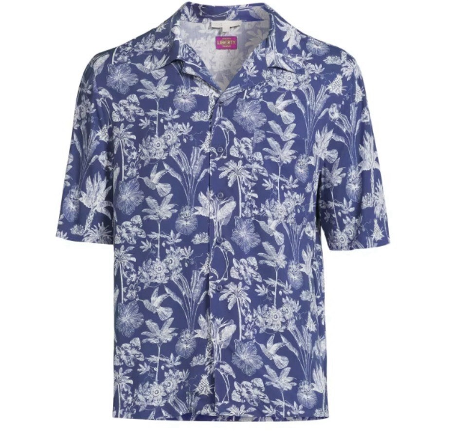 NEW Onia Liberty Fabric Shirt Short Sleeve Vacation Camp Casual Men Size Small