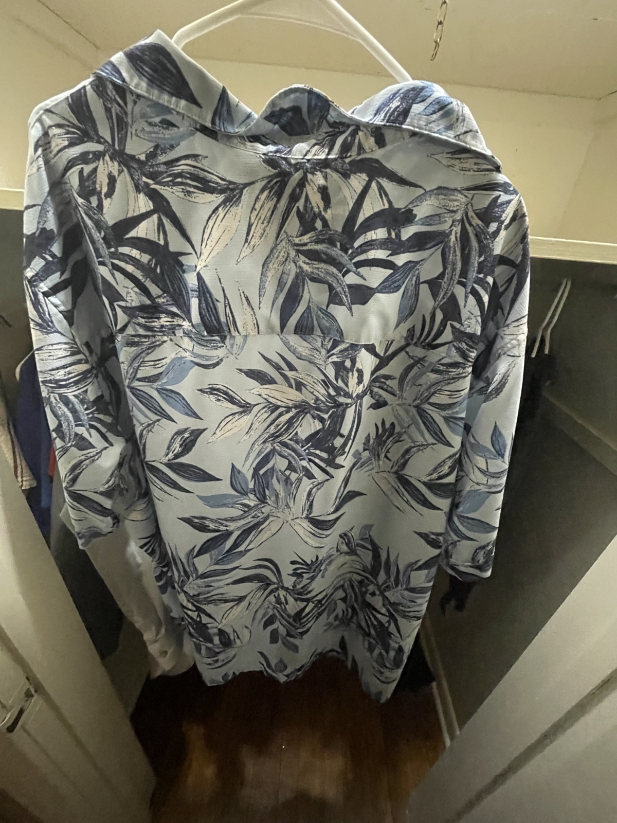 Cafe Luna Men’s Blue Button Up Shirt 2XL 100% Polyester