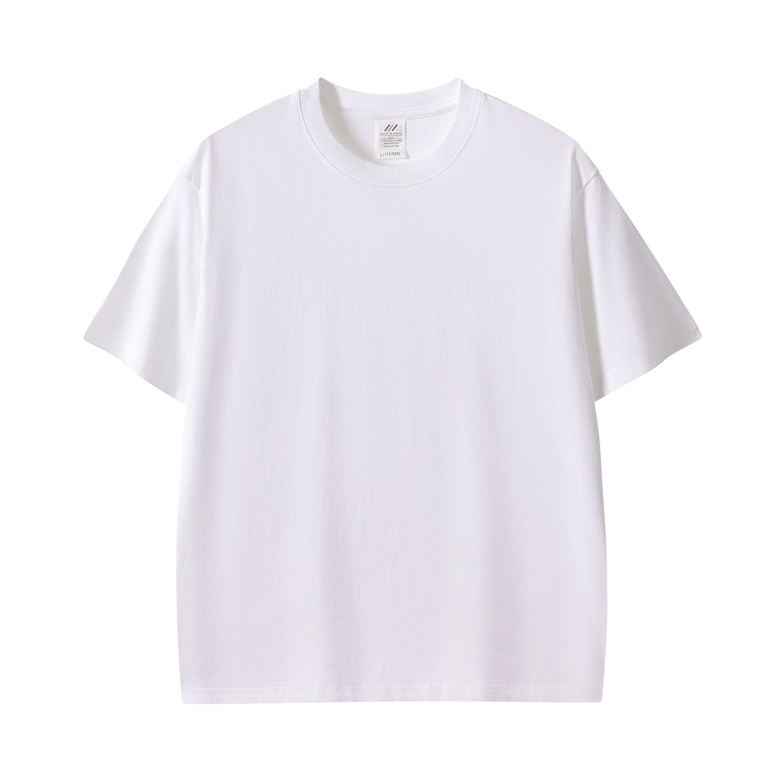 100% Cotton Solid Streetwear Crew Neck Short Sleeve T-Shirt