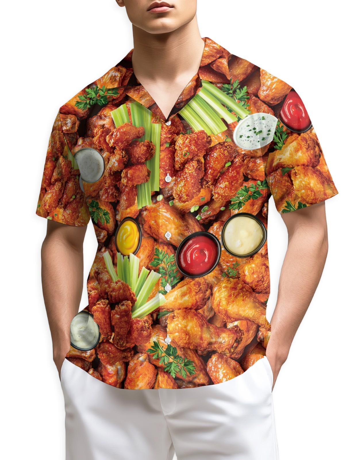 Chicken Wing Hawaiian Shirt Food Lover BBQ Funny Aloha Summer Gift