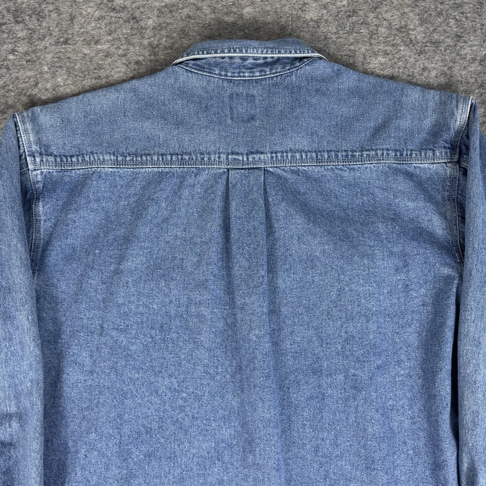 Vintage GAP Denim Button Up Shirt Men’s XL Blue Faded Metal Buttons Western 90s