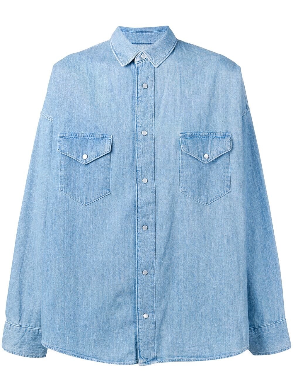 $198 Levis Made & Crafted Western Pearl Snap Button Shirt Mens Medium Blue NWT
