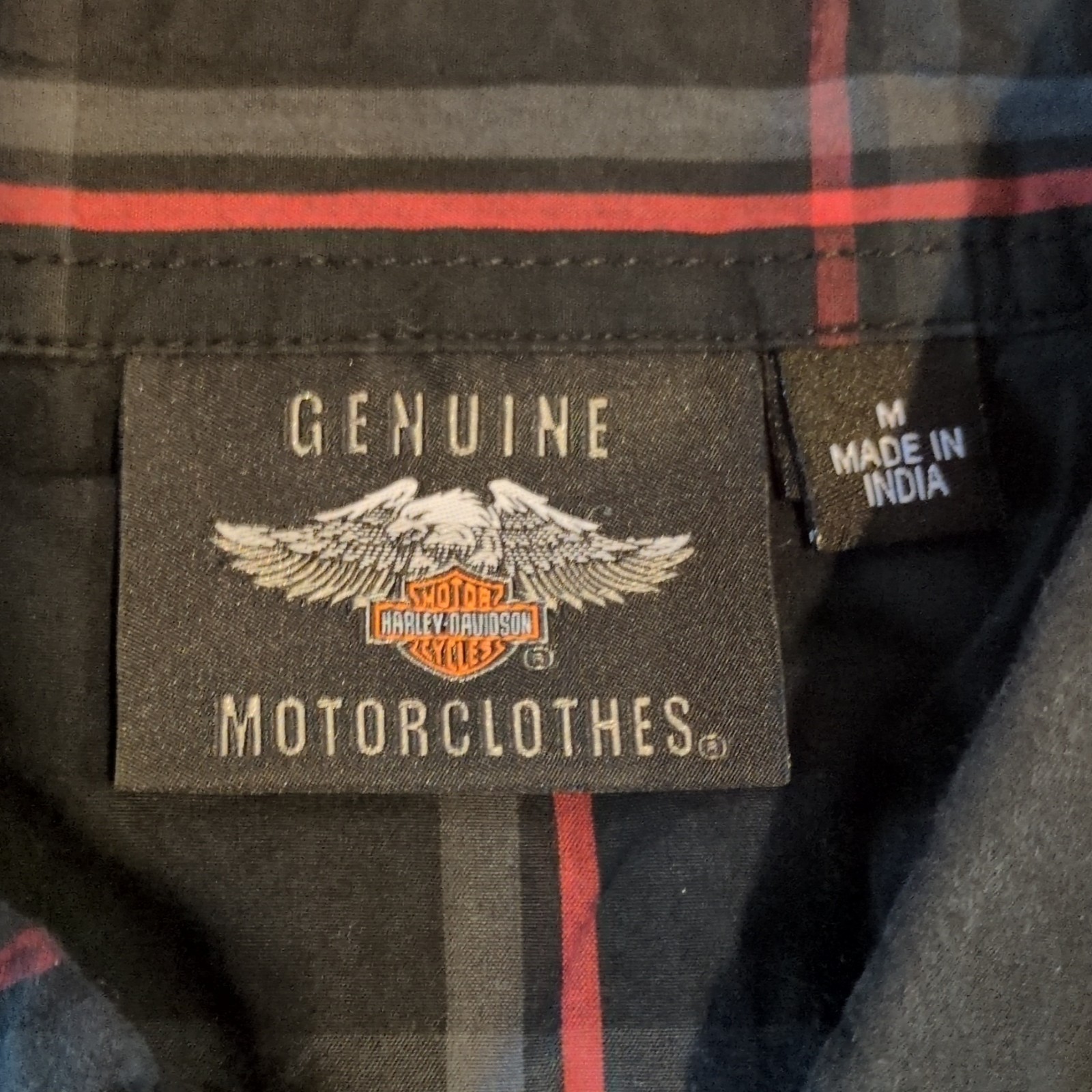 Harley-Davidson Genuine Motorclothes Men’s Plaid Short Sleeve Button-Up M