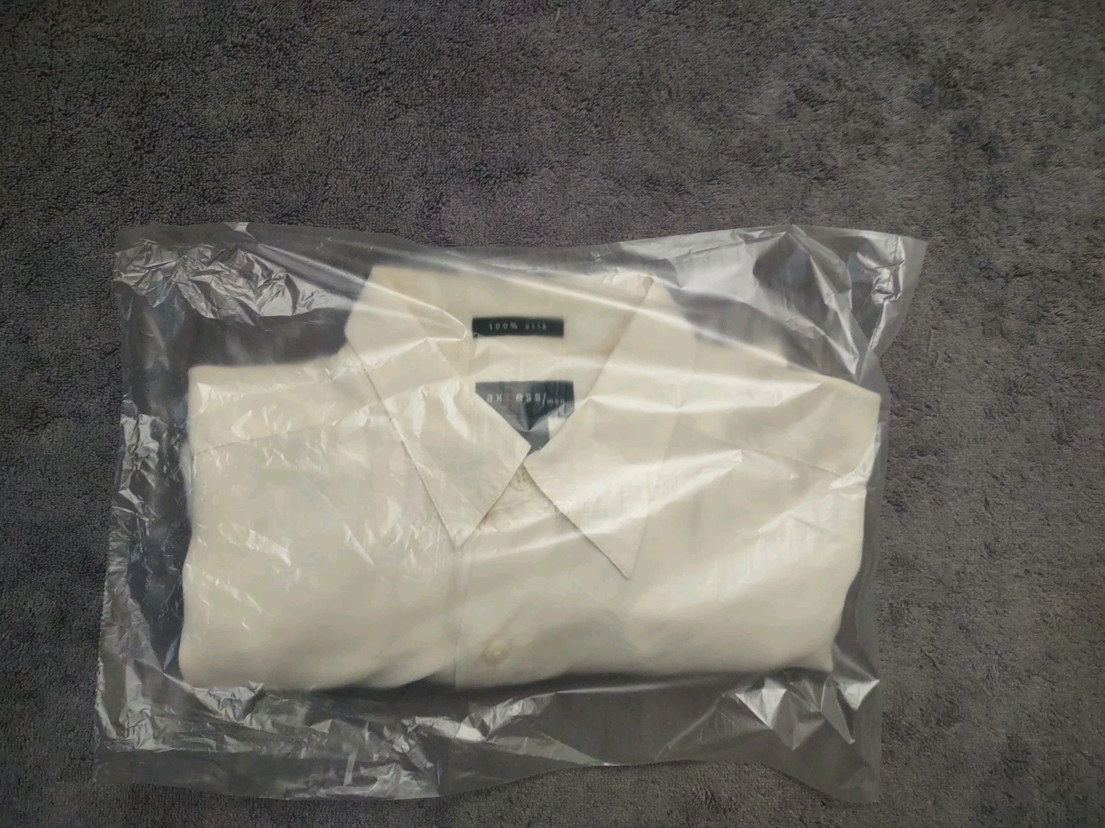 Axcess Mens 100% silk Button Down Shirt Ivory Beach wedding Business Classic