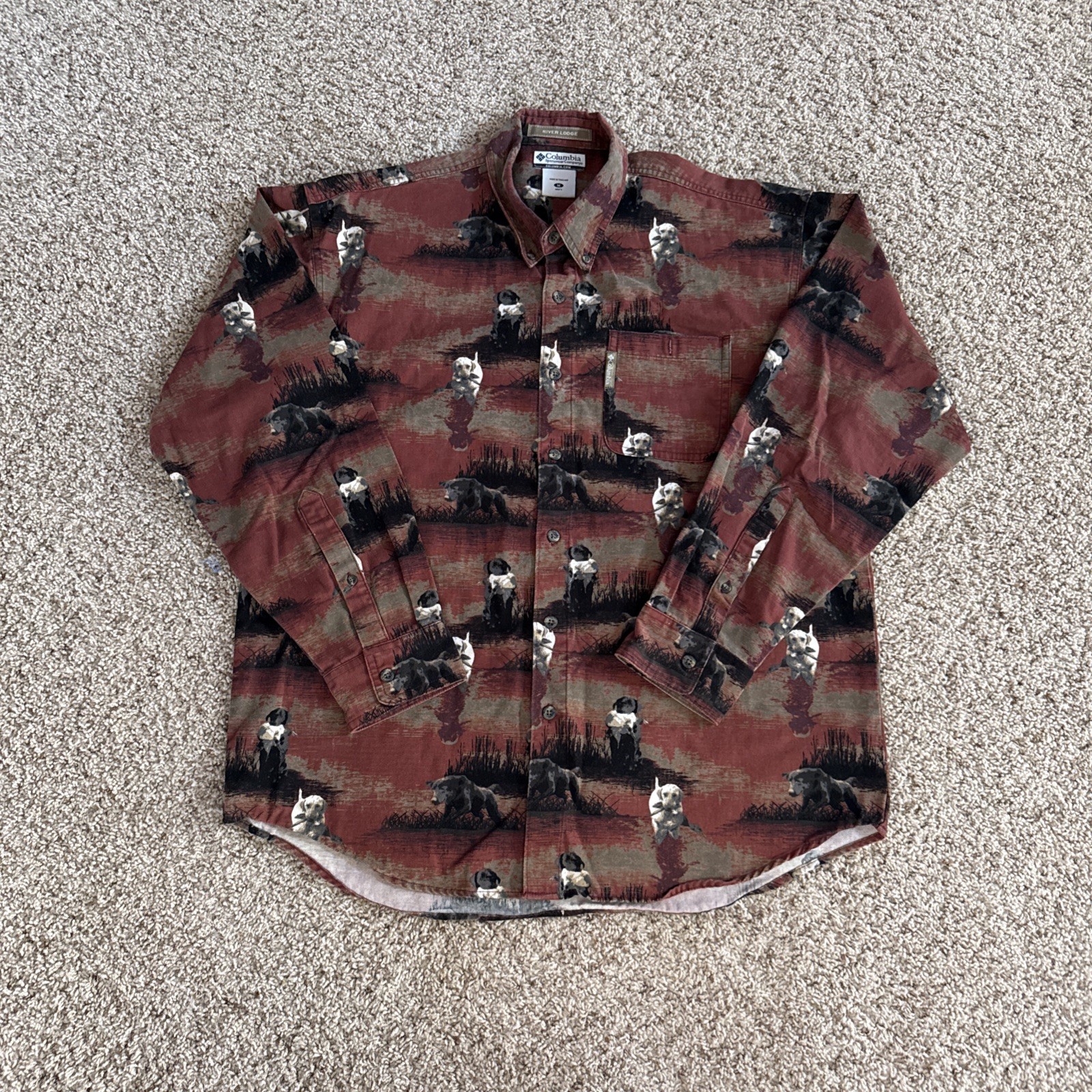 COLUMBIA RIVER LODGE HUNTING DOGS MENS SIZE MEDIUM EXCELLENT CONDITION