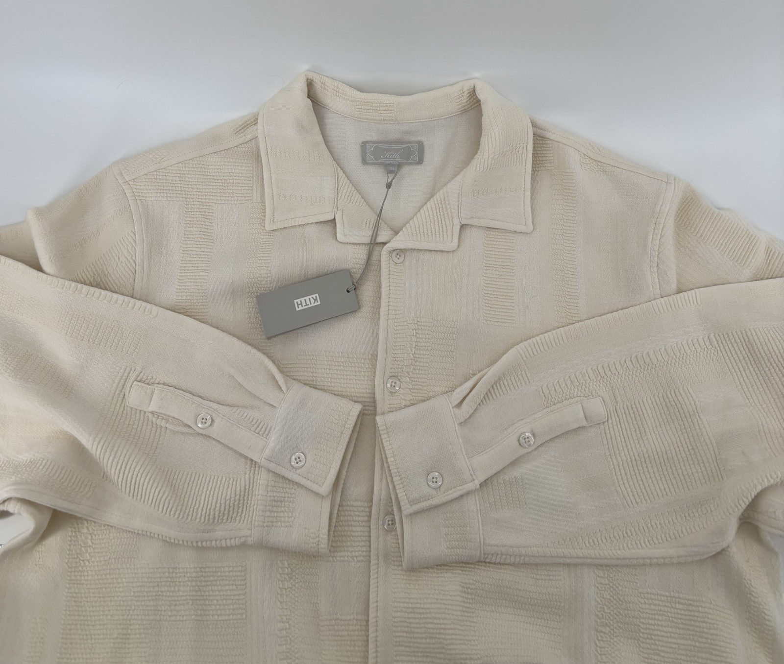 NWT Kith Geometric Knit Cohen Shirt In Skill Sz XL Spring ’24 $240