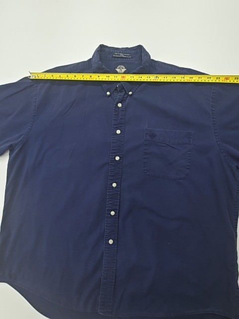 Dockey Mens Navy Button Down Shirt XL Workwear Logo Patch Chest Pocket