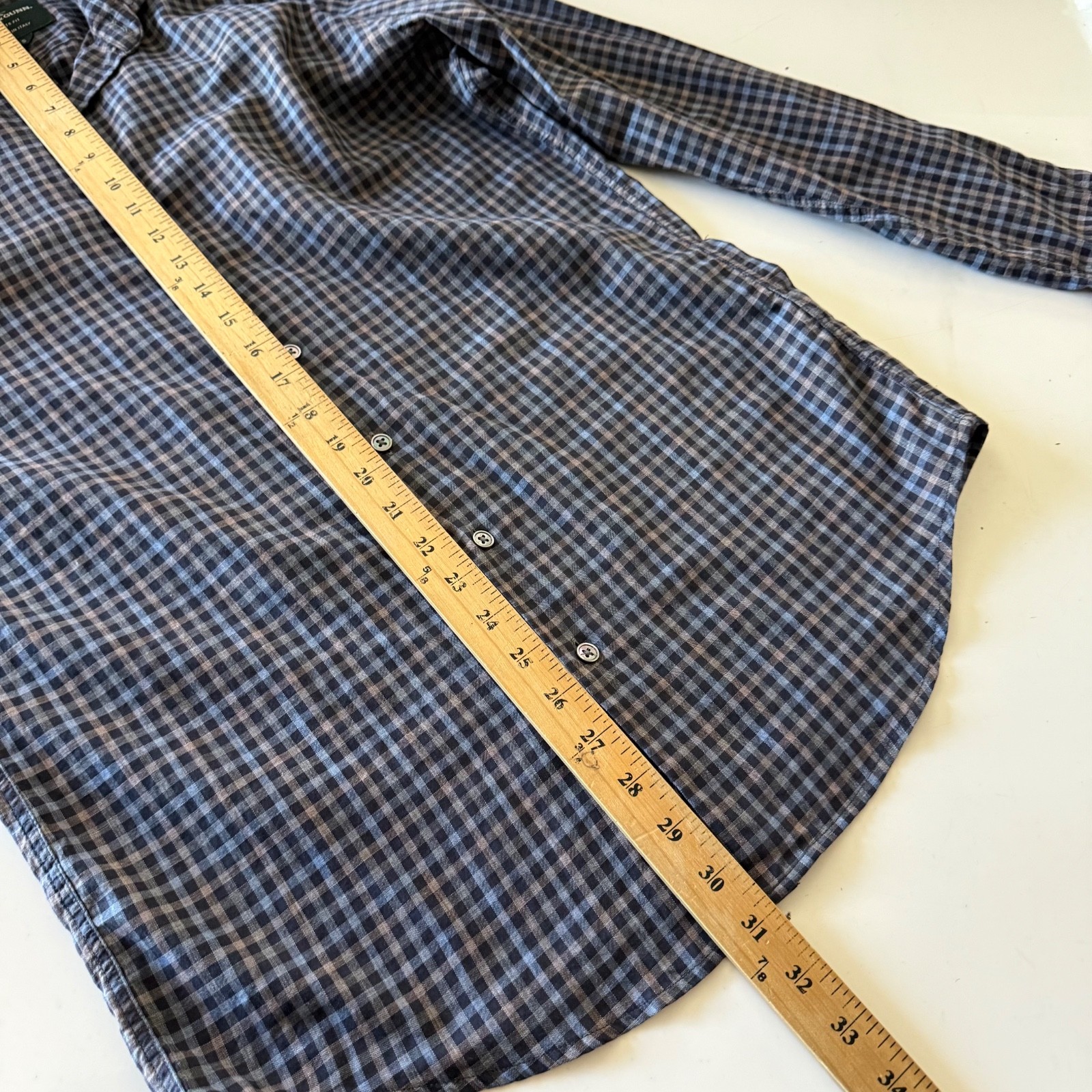 Rodd & Gunn Sports Fit Italian Woven Midnight Plaid North Button Up Shirt SMALL