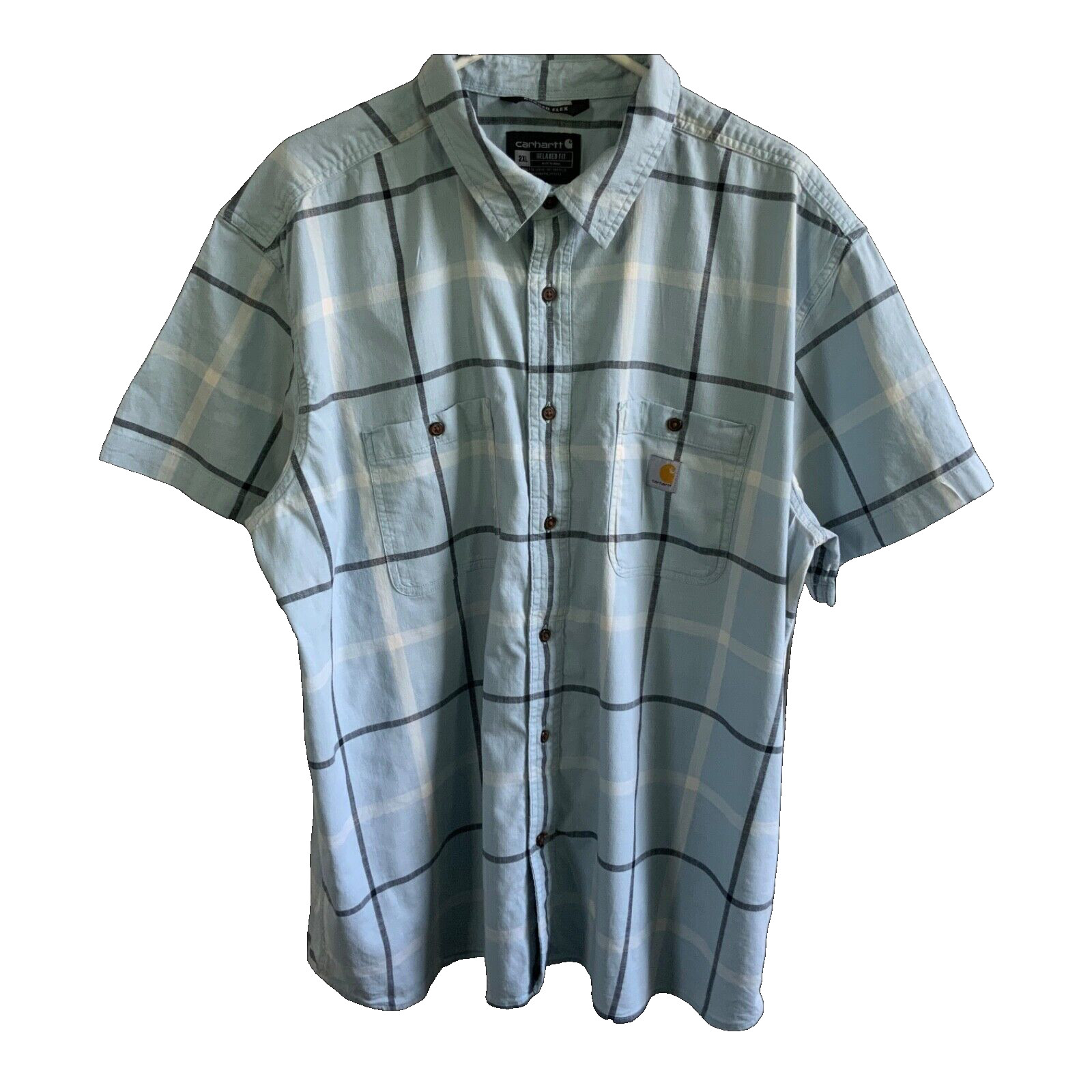 Carhartt S/S Button- Down Casual Shirt with Pockets Rugged Flex Size 2XL