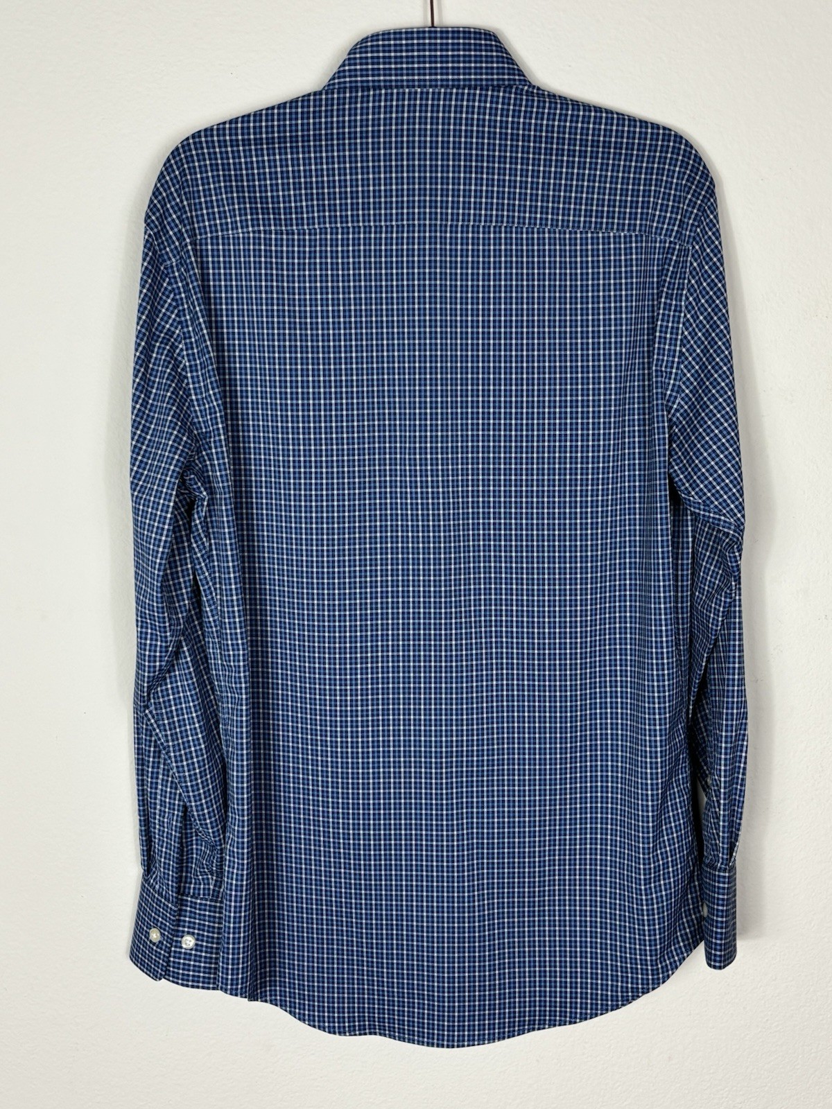 Peter Millar Summer Comfort Blue Check Button Down Performance Shirt S NWT