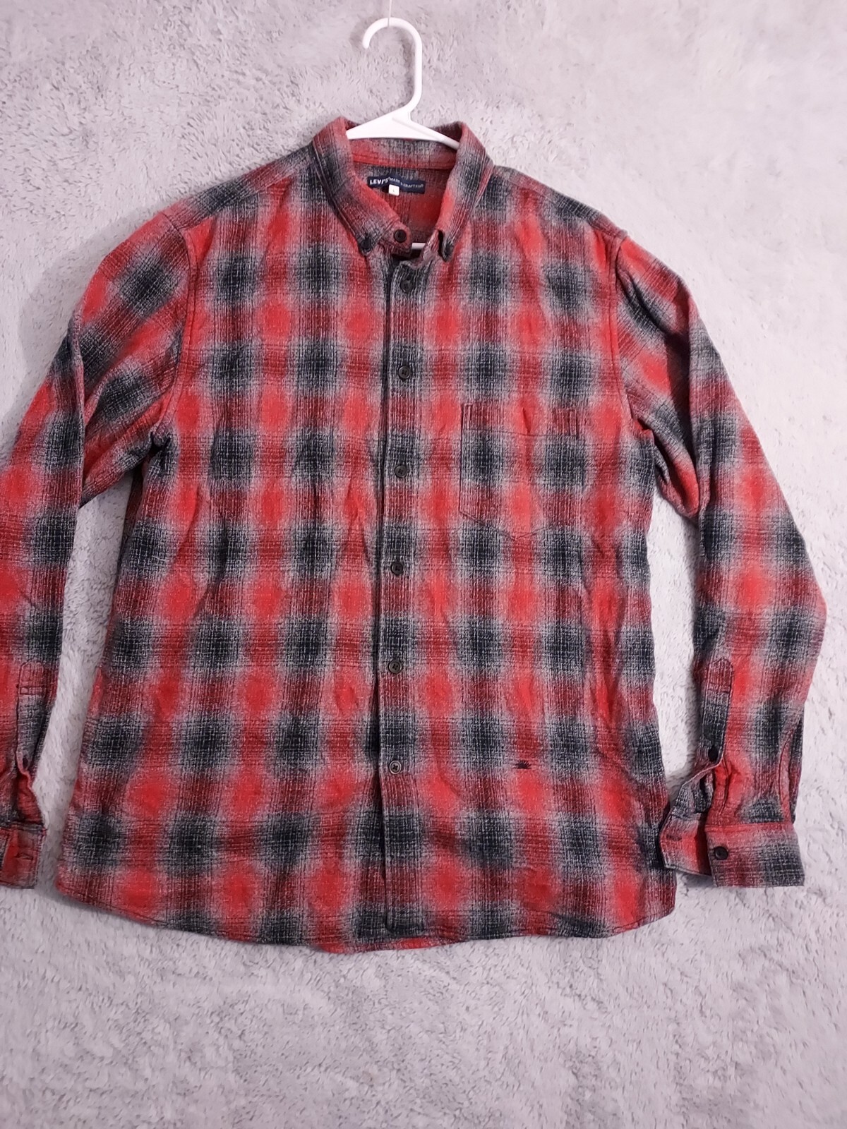 Levis Made Crafted Shirt Mens Large Flannel Heavyweight Bufflalo Plaid Outdoor L