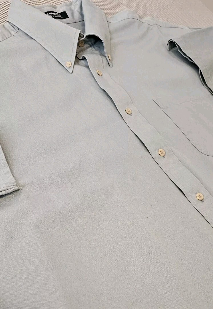 Roundtree & Yorke Men’s XL Travel Smart Button Down Green Short Sleeve Shirt