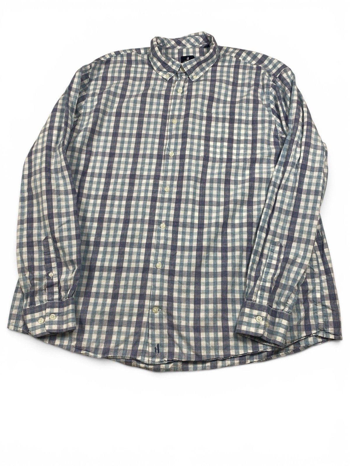 Johnnie-O Men’s Plaid L/S Button-Up Shirt Size XXL Blue Cotton Bamboo Blend