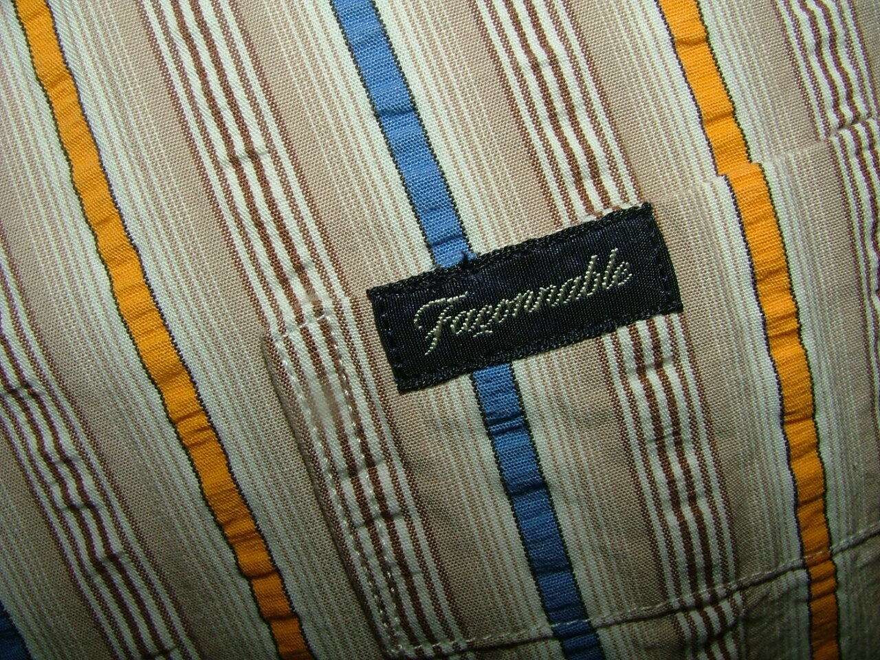 MENS FACONNABLE CASUAL SHIRT SIZE XL 100%COTTON WHITE BLUE BROWN STRIPED #455
