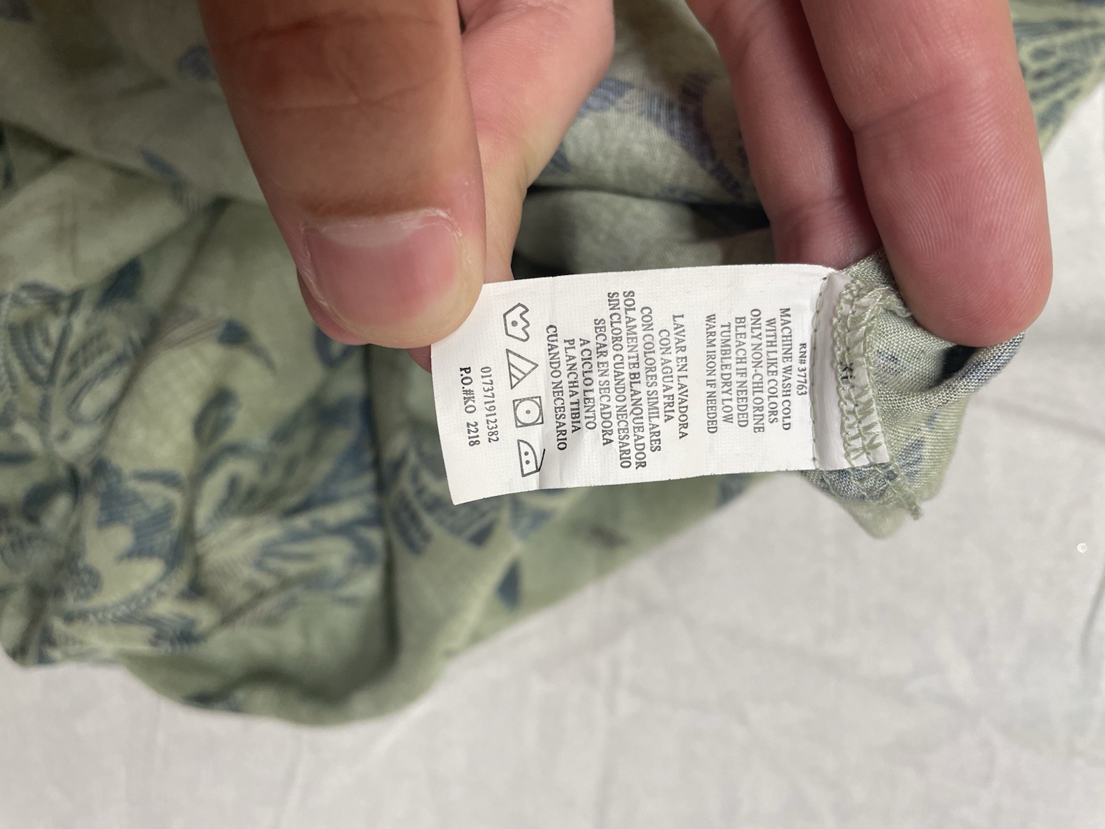Natural Issue Men’s XL Green/Blue Floral Rayon Woven Lightweight Short Sleeve