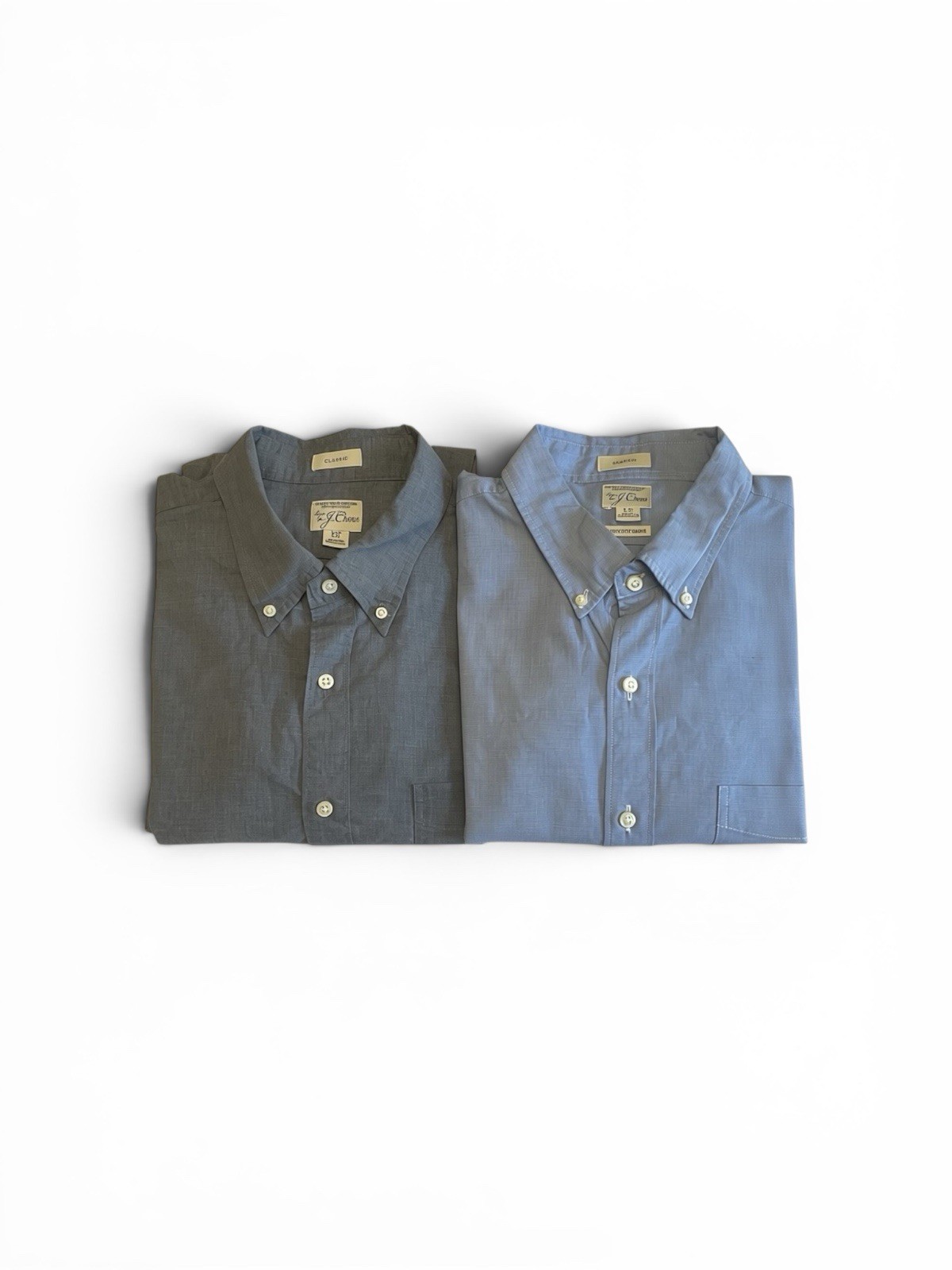 J.Crew Button Down Secret Wash Sz LT Blue /Gray Lot Of 2 Classic Office Preppy