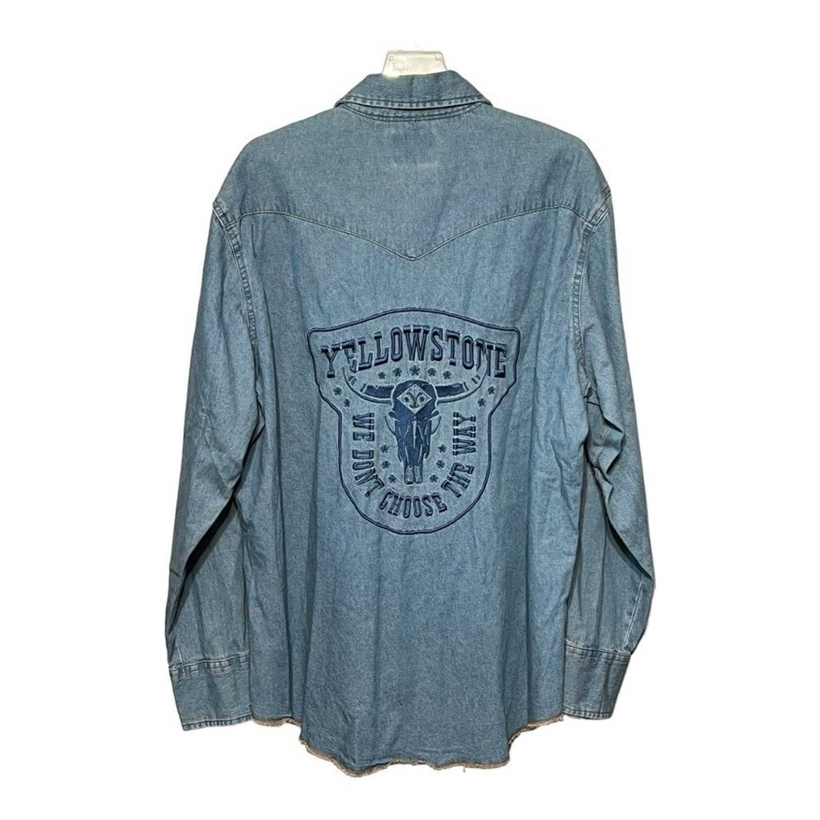 Wrangler’s Yellowstone Pearl Snap Button Long Sleeve Men’s XL Shirt Pocket Denim