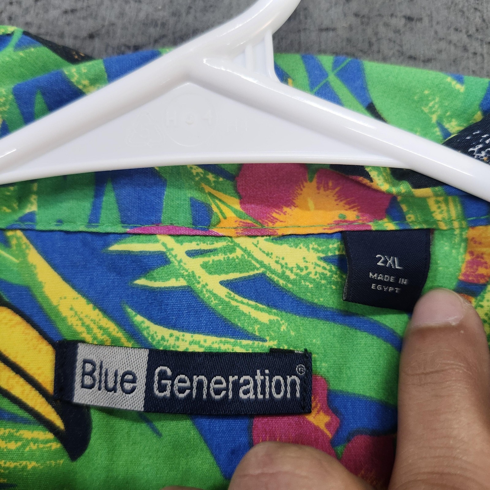 Blue Generation Shirt Mens 2XL Toucan Tropical Hawaiian Short Sleeve Button