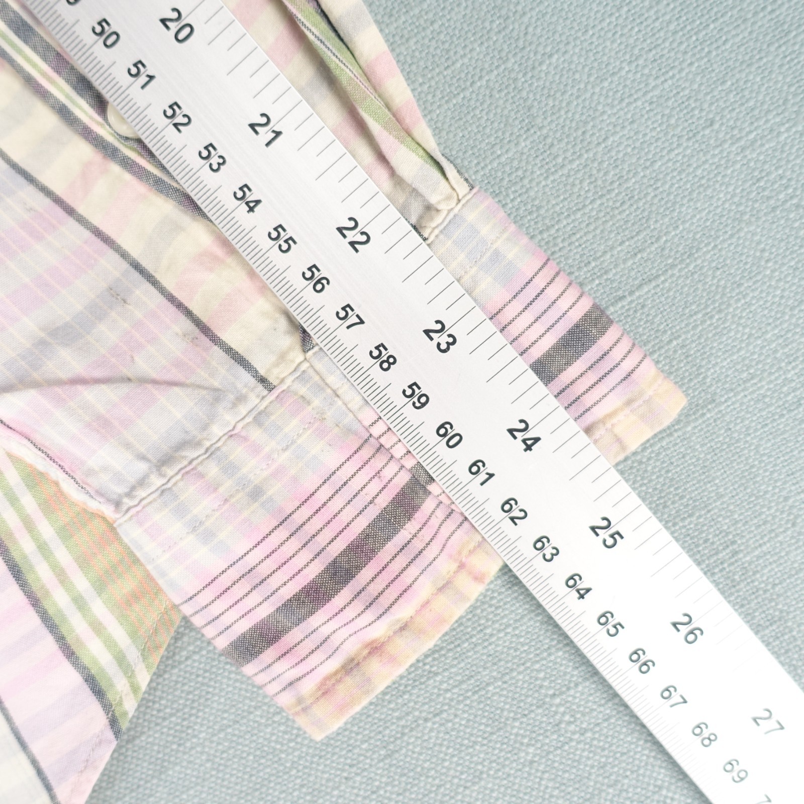 Vtg Polo Ralph Lauren Shirt Men Medium Pink Green Beige Custom Pony Button Down
