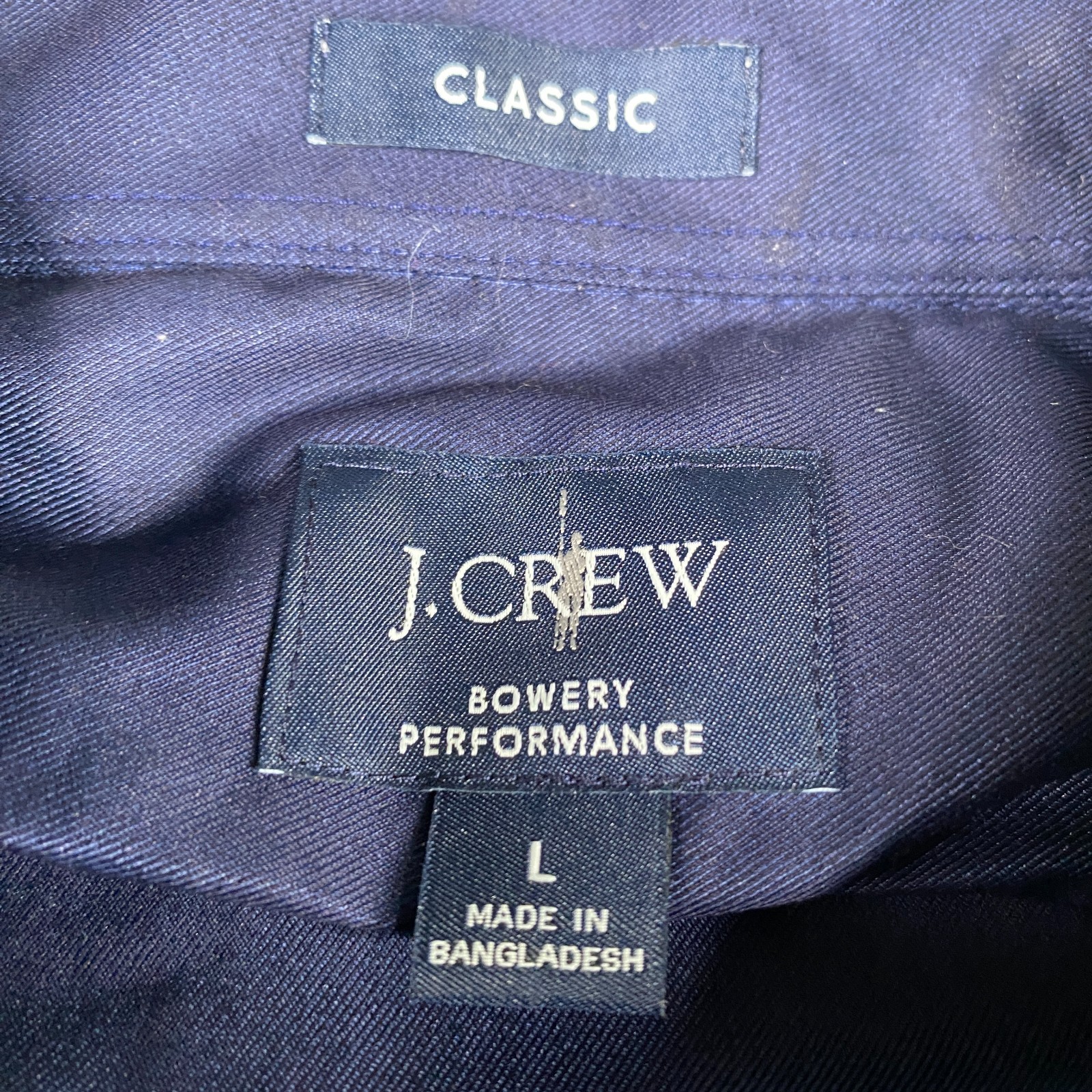 J.Crew Bowery performance Shirt Men Large Blue Button Up Long Sleeve Classic Fit
