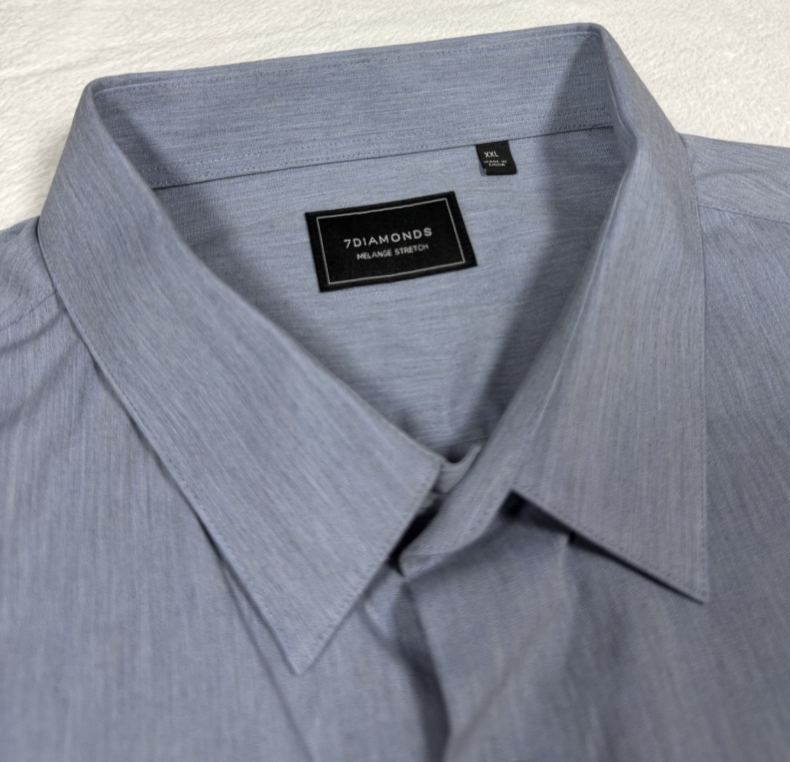 7 Diamonds Men’s Long Sleeve Button Down Shirt XXL / 2XL Gray Stretch Casual