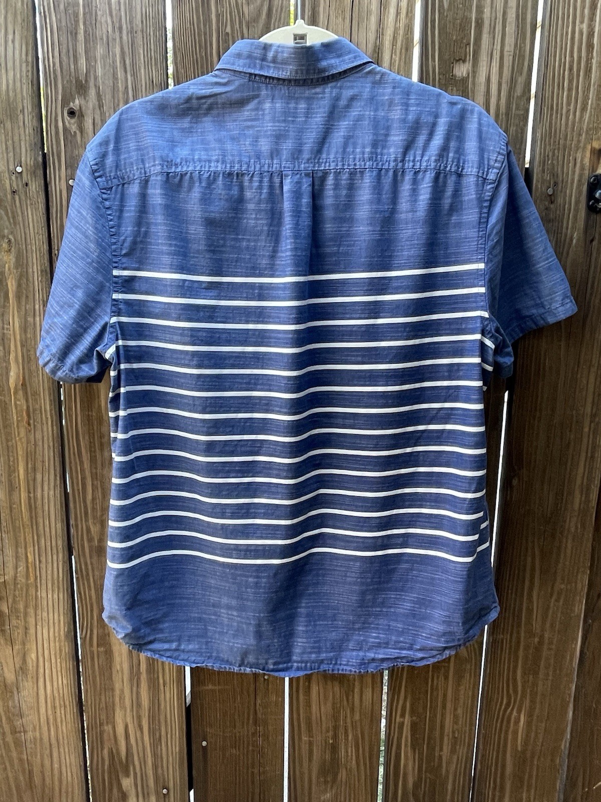 Original Penguin Heritage Slim Fit Shirt Mens Large Blue Short Sleeve Button Up
