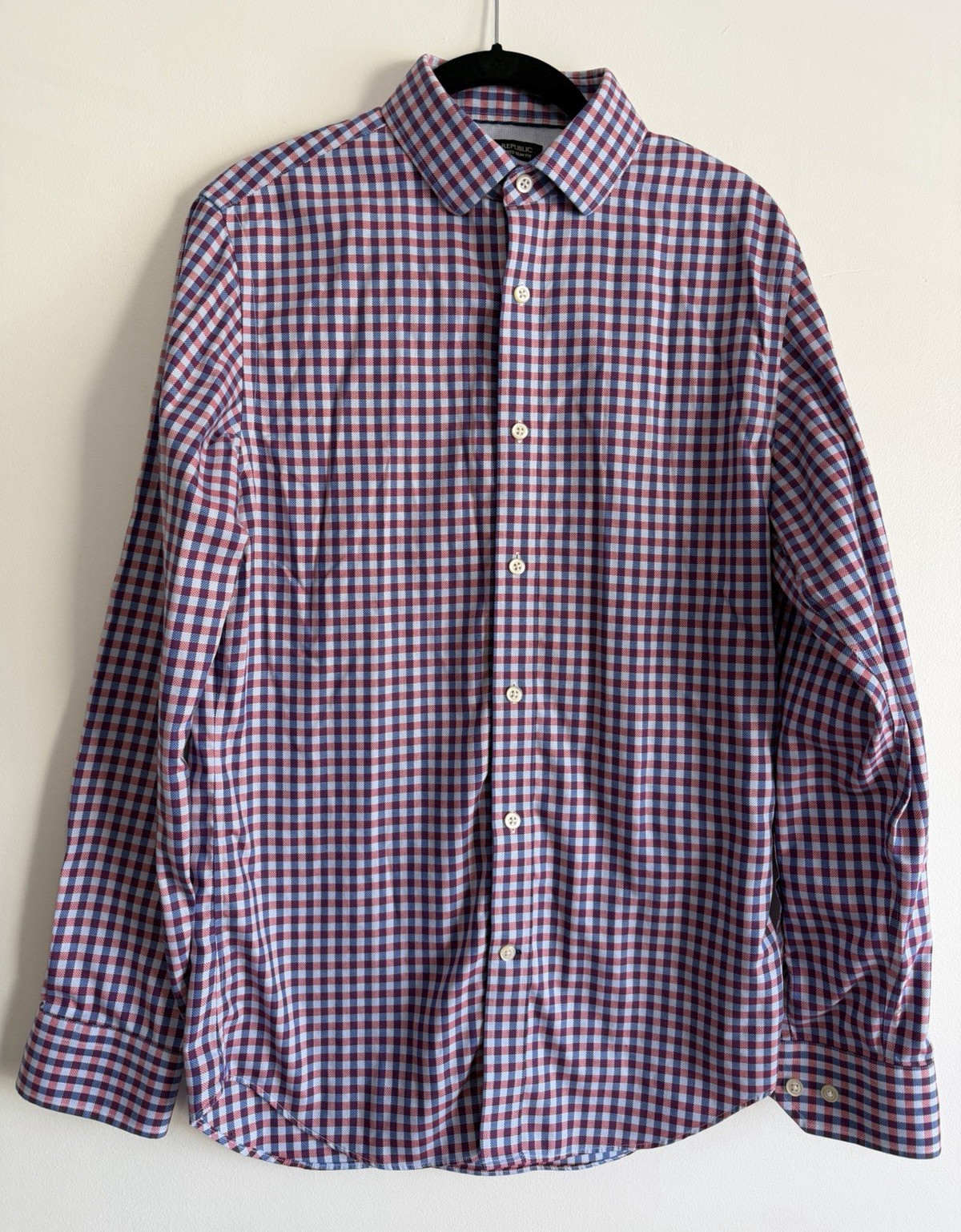 Banana Republic Non-Iron Slim Fit Men’s Long Sleeve Button-Up Check Shirt S