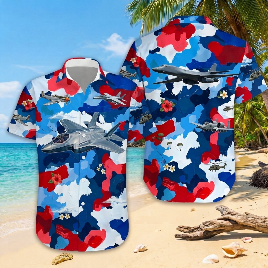 Hawaiian Shirt Patriotic Camo Gift For Friends V82