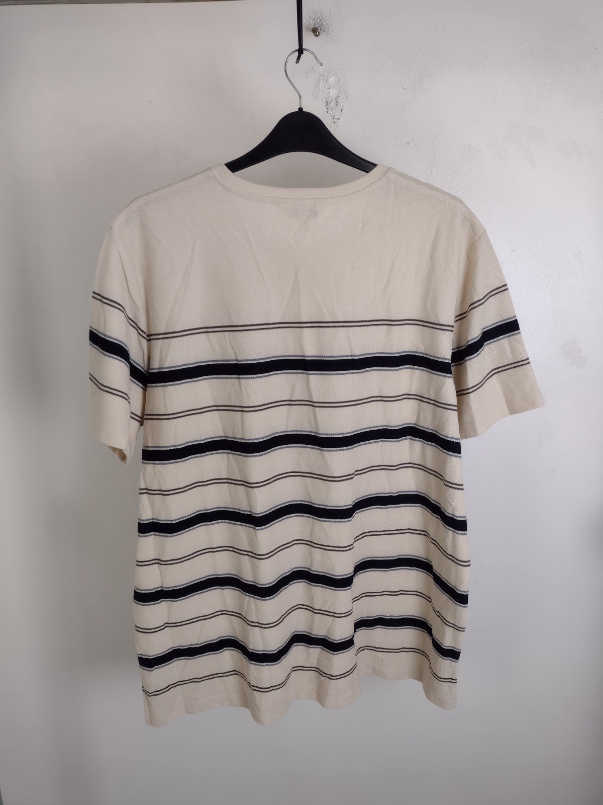 M&S 2Pcs Bundle Size 3XL Pure Cotton Beige & Brown Striped Polo Shirts New