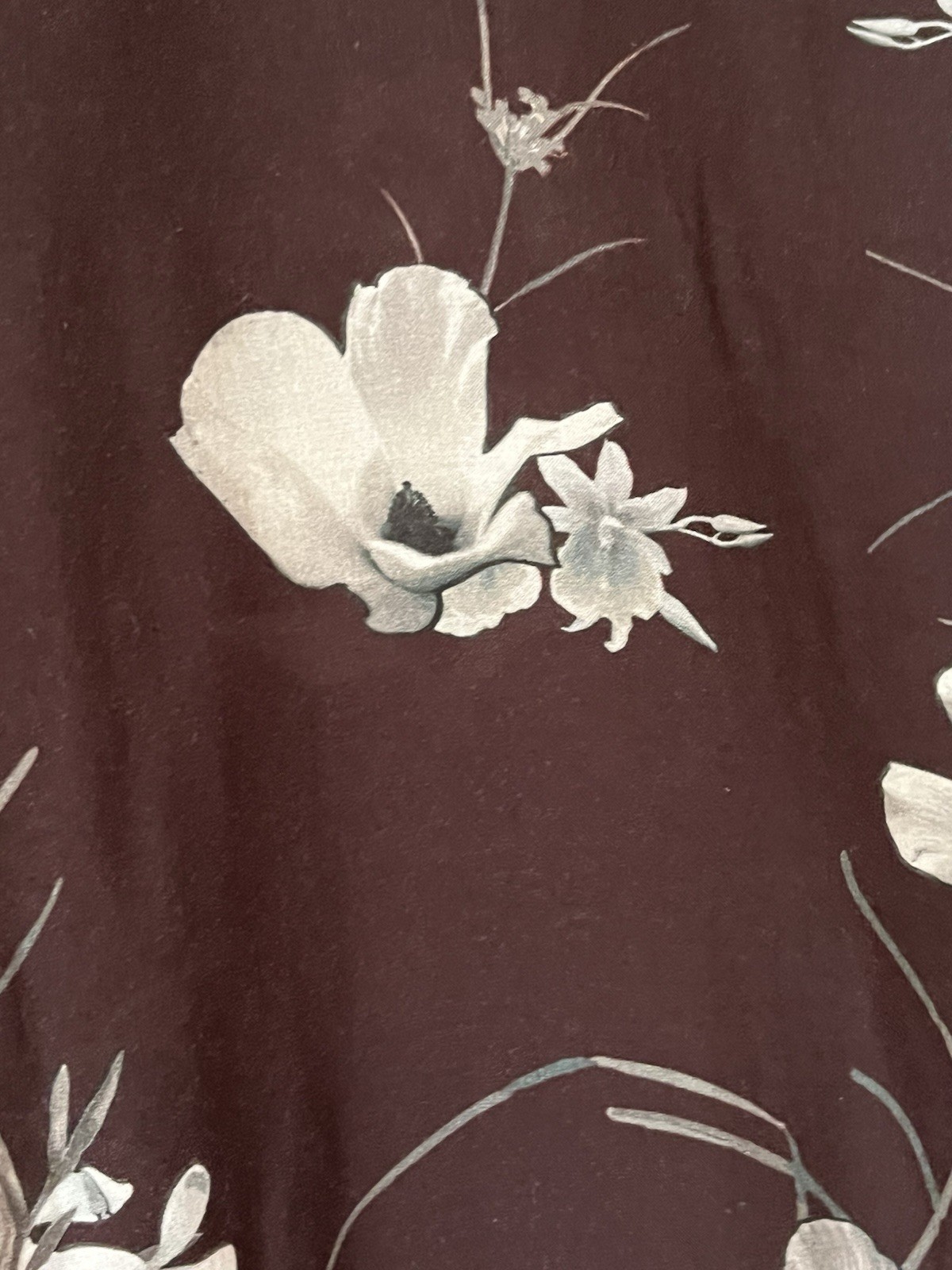 Men’s shirt Reiss dark burgundy color Hawaiian style, size XL flowers