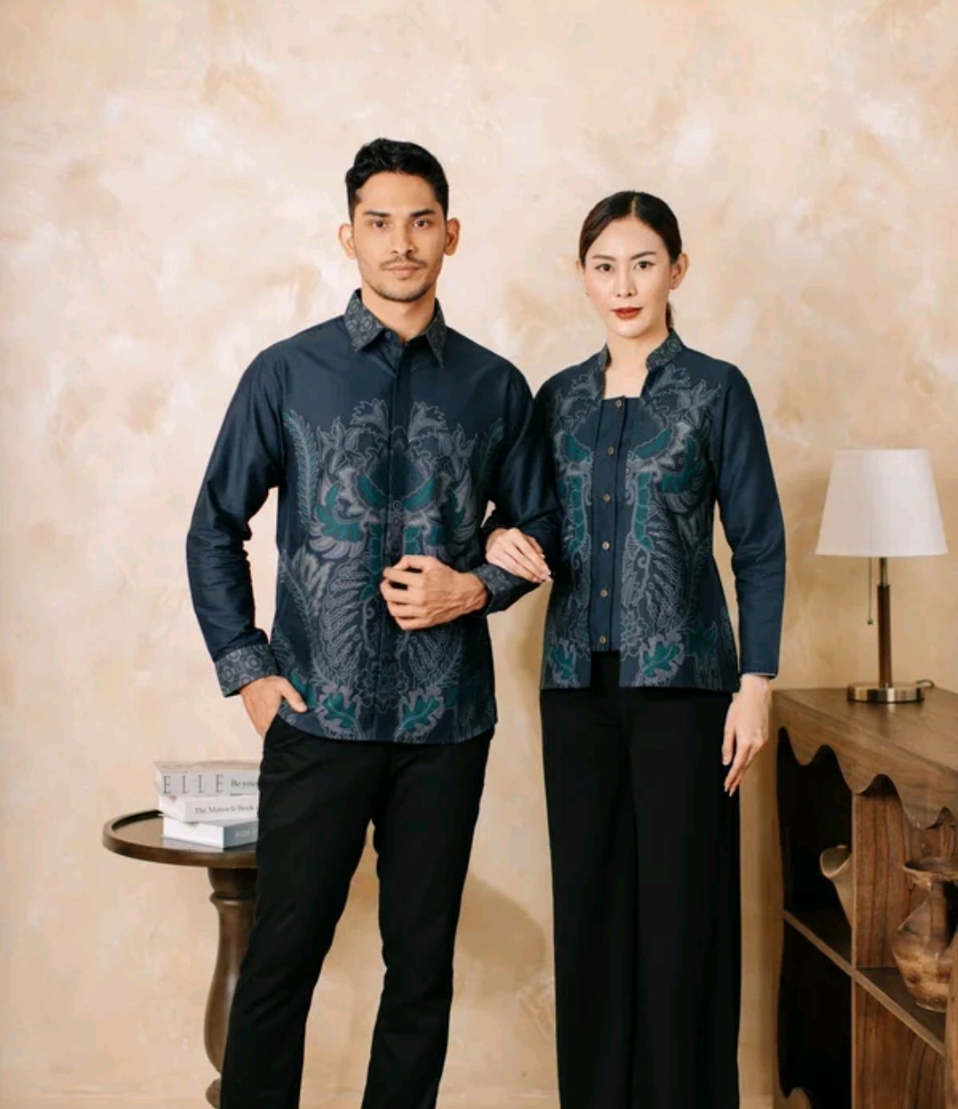 Adyatma Mahiya Blue Men’s Slim Fit Long Sleeve Cotton Slimfit Batik Shirt