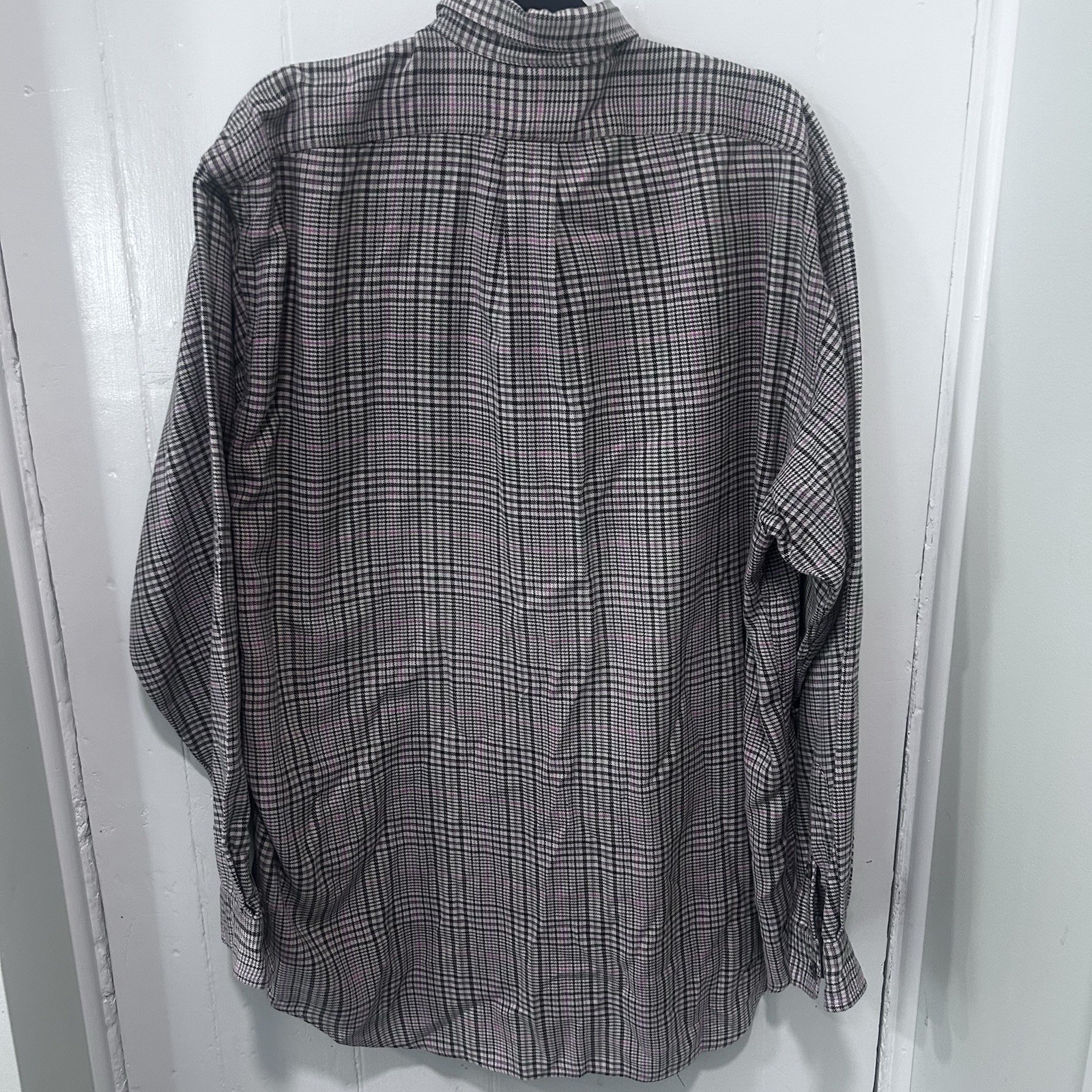 Vintage Polo Ralph Lauren Glen Plaid Black/white/pink Men L Preppy Americana